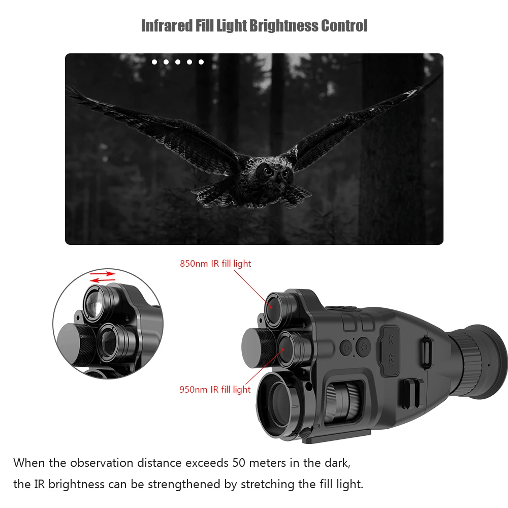 Henbaker CY789 Night Vision Scope 1920p HD Night Vision Riflescope Monocular 940nm Infrared Hunting Night Vision Sight Cameras
