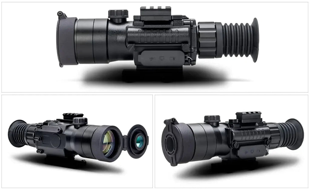Night Vision Digital Rifle Scope with WiFi and E-Compass, 3.7～11X HD Hunting Riflescope Monocular, Ip65 with Rail Mount