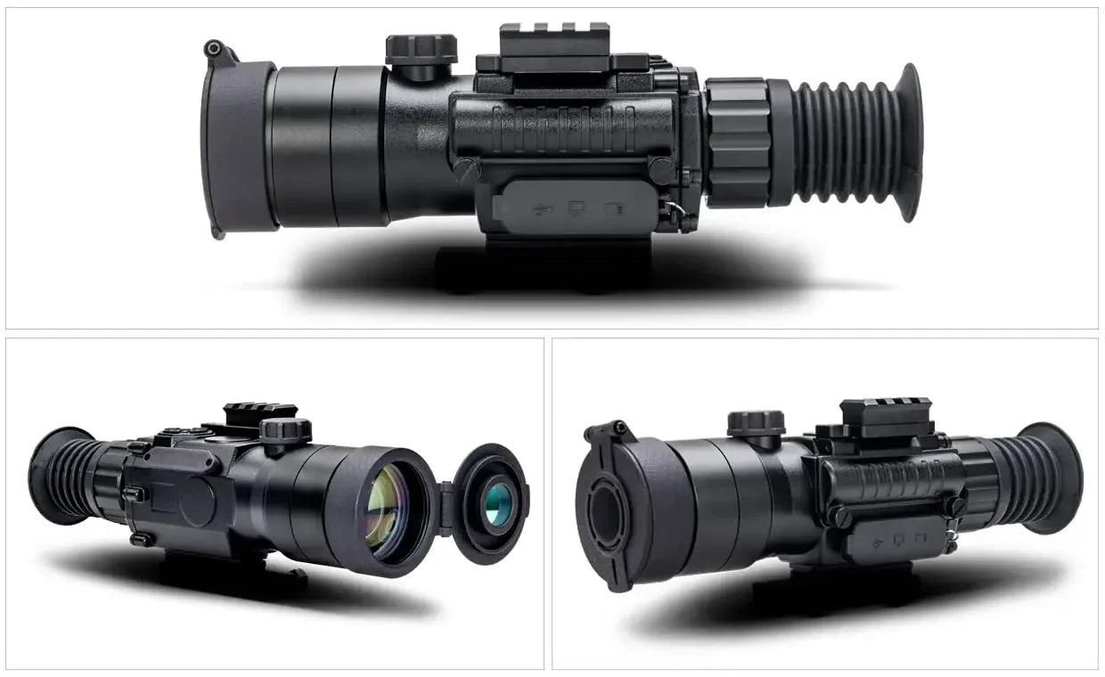 Night Vision Digital Rifle Scope with WiFi and E-Compass, 3.7～11X HD Hunting Riflescope Monocular, Ip65 with Rail Mount