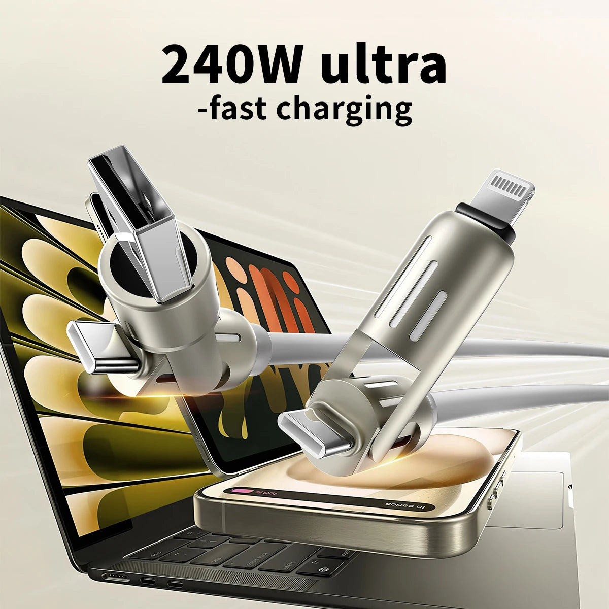 USB C to USB C Cable Professional USB AM Type C to Type C Cable Round Shell Liquid Silicone Cable with Colorful Breathing Lights