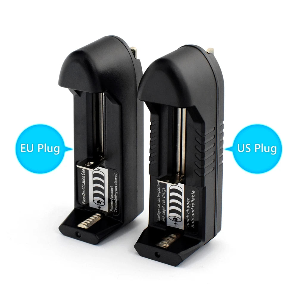 US Portable Single Slot DC3.6V/3.7V Wall Charger For 18650 26650 16340 Lithium 18350 Battery Automatic Charger