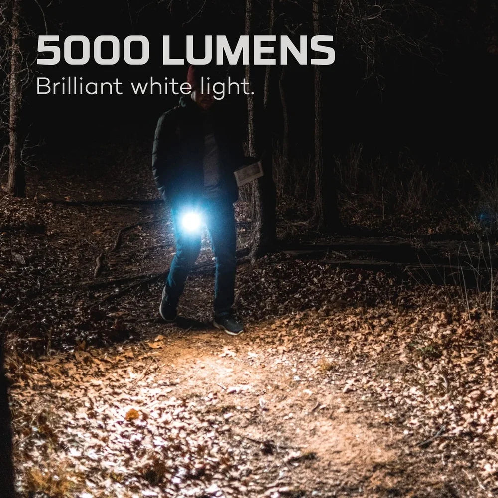 5000 Lumen Rechargeable Handheld Flashlight Waterproof Powerful USB-C Power Bank Smart Temperature Control Impact Resistant 4