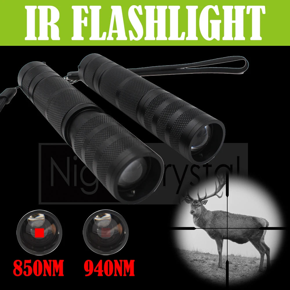 940nm & 850nm IR Flashlight Infrared Light Torch Illuminator Lantern for Night Vision Scope Coyote Hog Predator Hunting