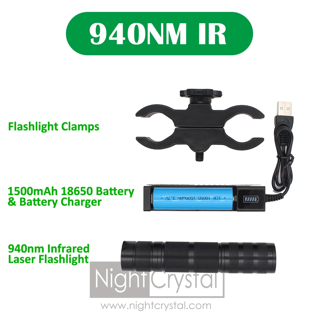 940nm & 850nm IR Flashlight Infrared Light Torch Illuminator Lantern for Night Vision Scope Coyote Hog Predator Hunting