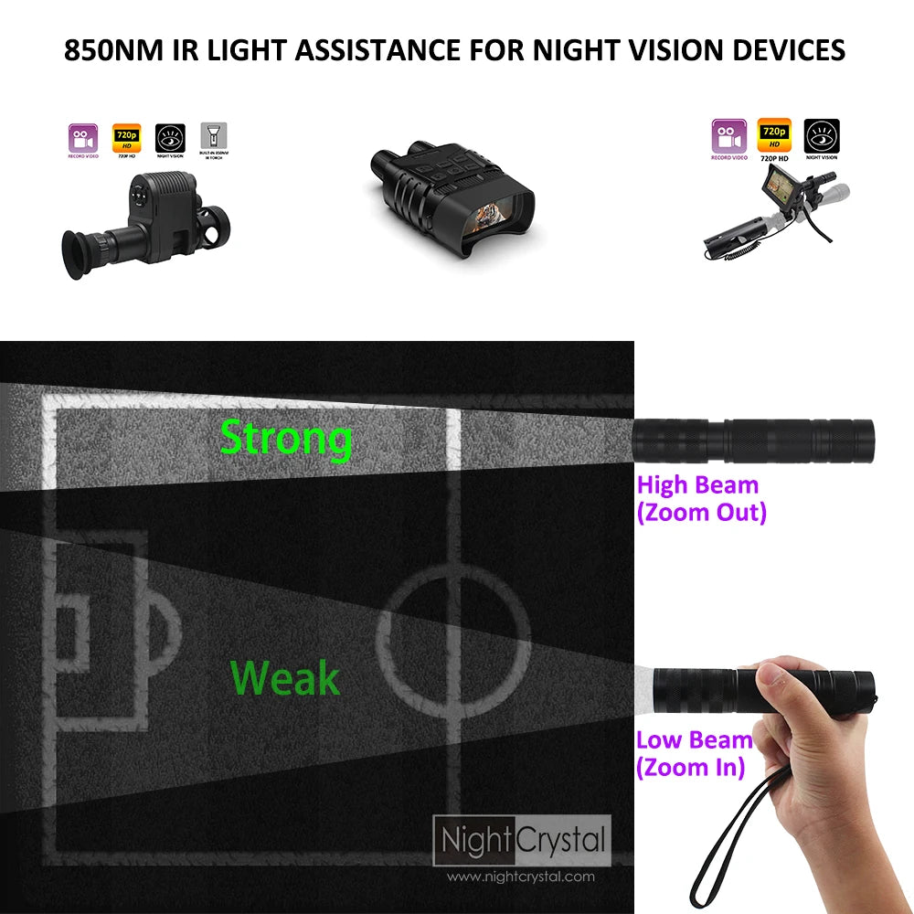 940nm & 850nm IR Flashlight Infrared Light Torch Illuminator Lantern for Night Vision Scope Coyote Hog Predator Hunting