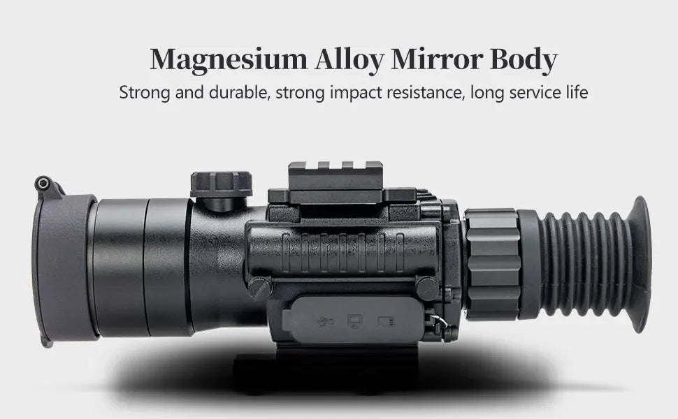 Night Vision Digital Rifle Scope with WiFi and E-Compass, 3.7～11X HD Hunting Riflescope Monocular, Ip65 with Rail Mount