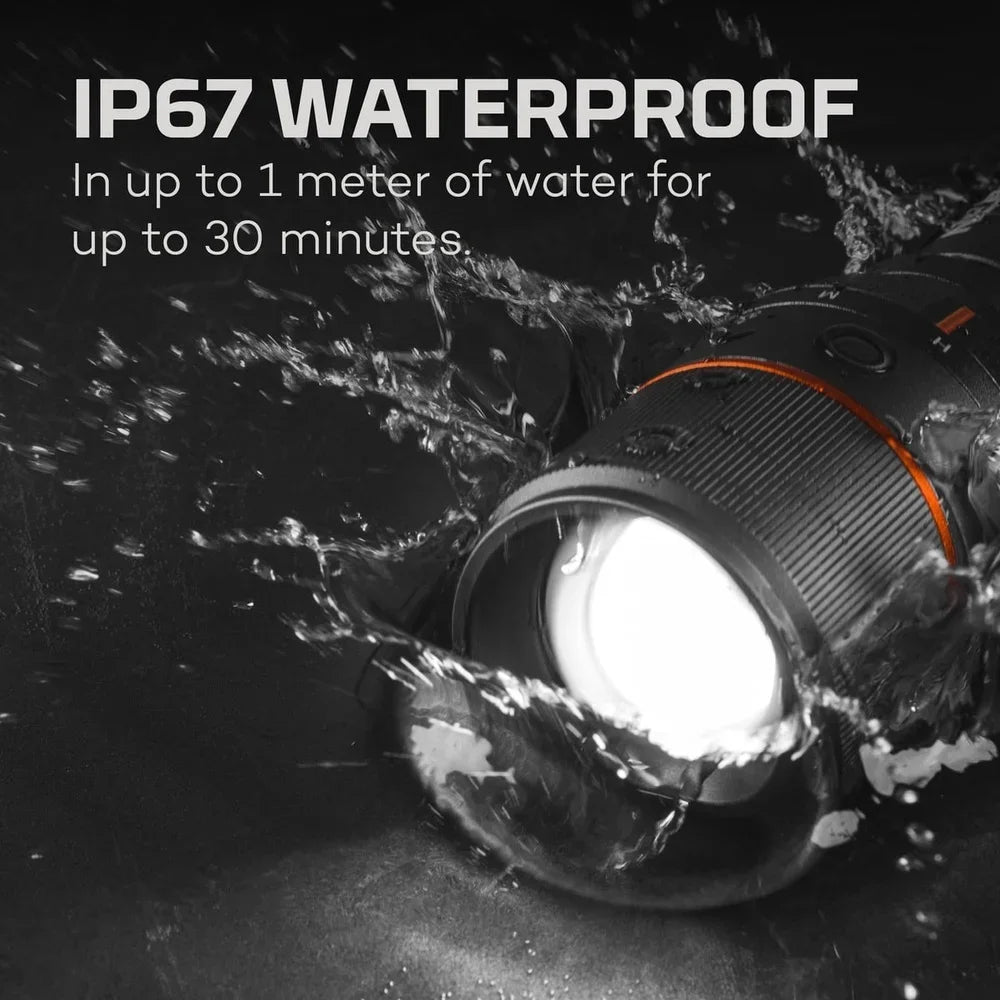 5000 Lumen Rechargeable Handheld Flashlight Waterproof Powerful USB-C Power Bank Smart Temperature Control Impact Resistant 4