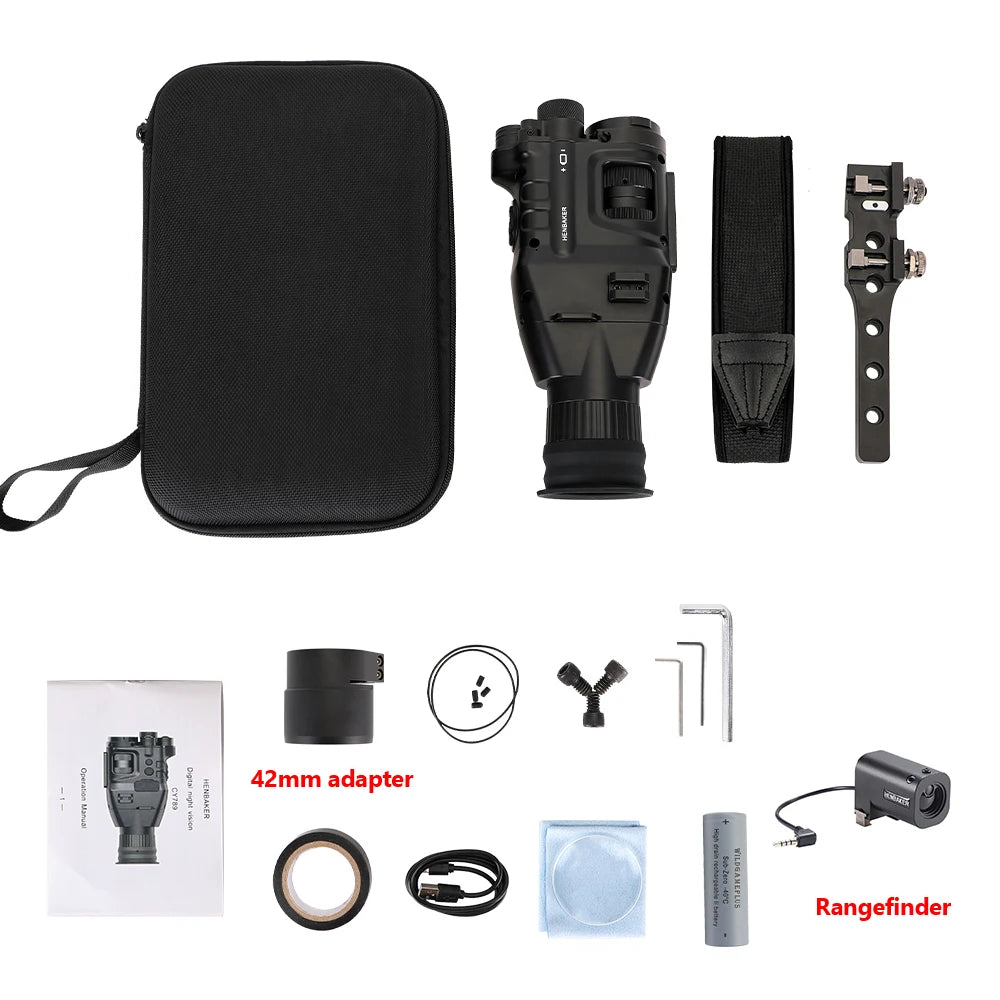 Henbaker CY789 Night Vision Scope 1920p HD Night Vision Riflescope Monocular 940nm Infrared Hunting Night Vision Sight Cameras