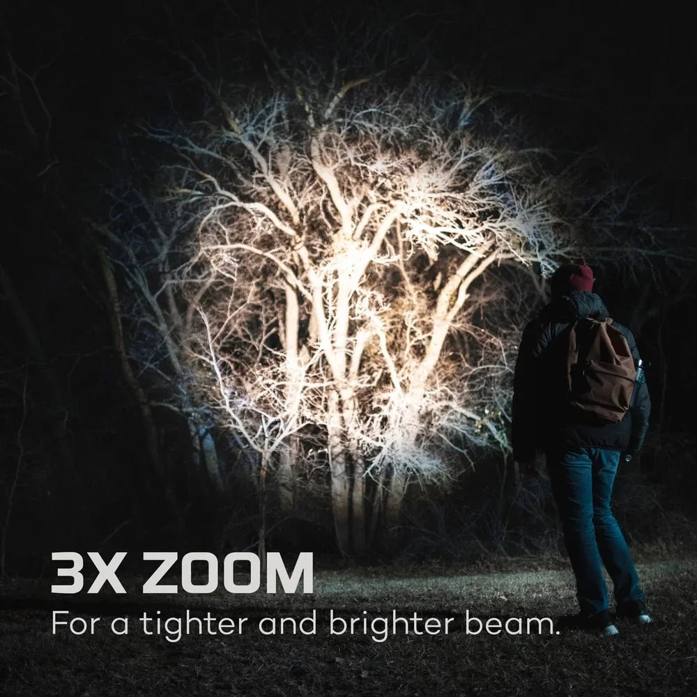 5000 Lumen Rechargeable Handheld Flashlight Waterproof Powerful USB-C Power Bank Smart Temperature Control Impact Resistant 4