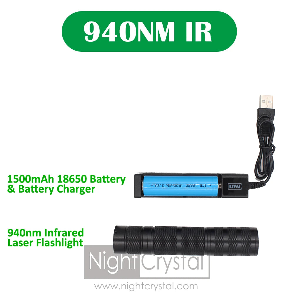 940nm & 850nm IR Flashlight Infrared Light Torch Illuminator Lantern for Night Vision Scope Coyote Hog Predator Hunting