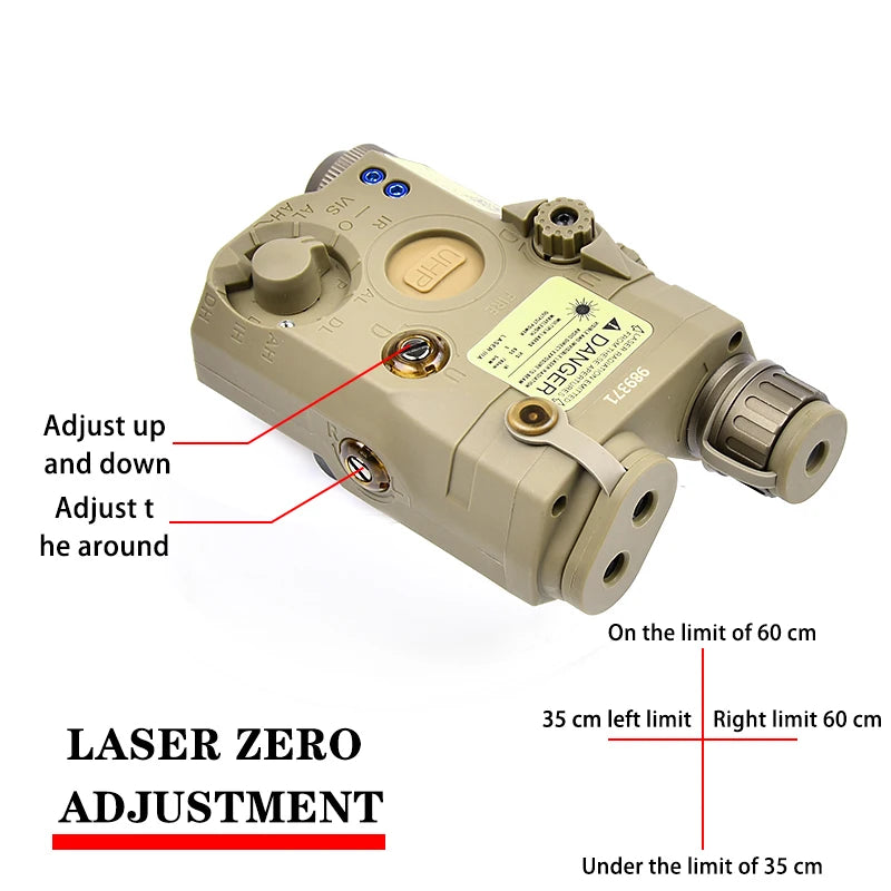US Warehouse Delivery WADSN Tactical PEQ15 PEQ 15 Red Dot Green IR Laser Indicator Pointer NGAL DBAL M300M600 Airsoft Flashlight