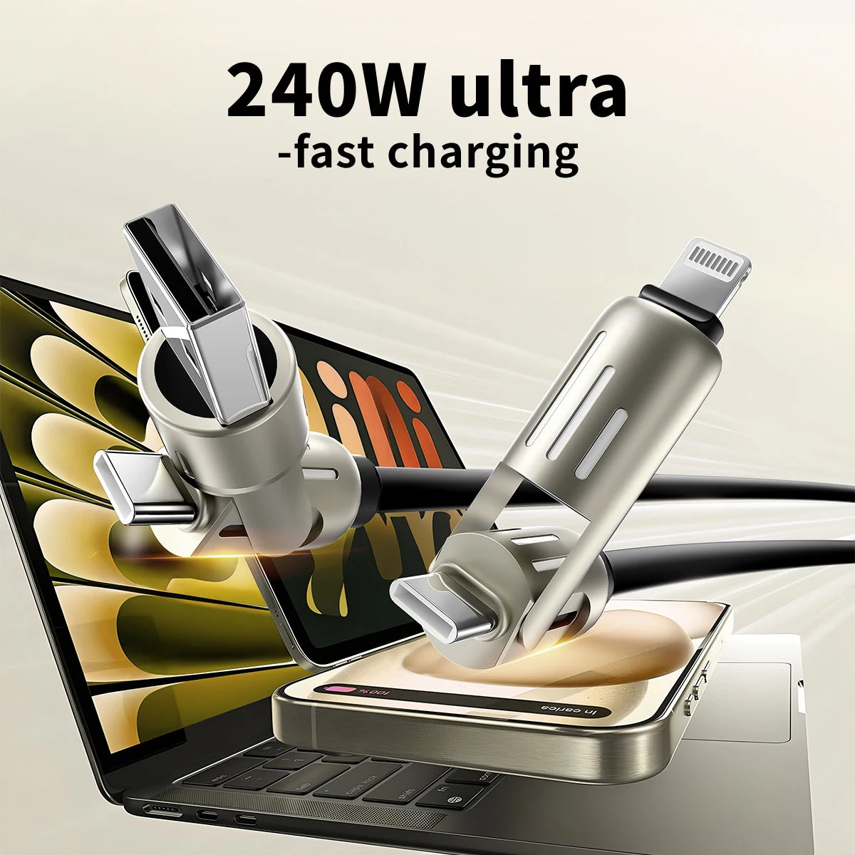 USB C to USB C Cable Professional USB AM Type C to Type C Cable Round Shell Liquid Silicone Cable with Colorful Breathing Lights
