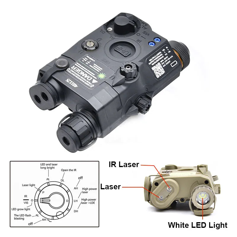 US Warehouse Delivery WADSN Tactical PEQ15 PEQ 15 Red Dot Green IR Laser Indicator Pointer NGAL DBAL M300M600 Airsoft Flashlight