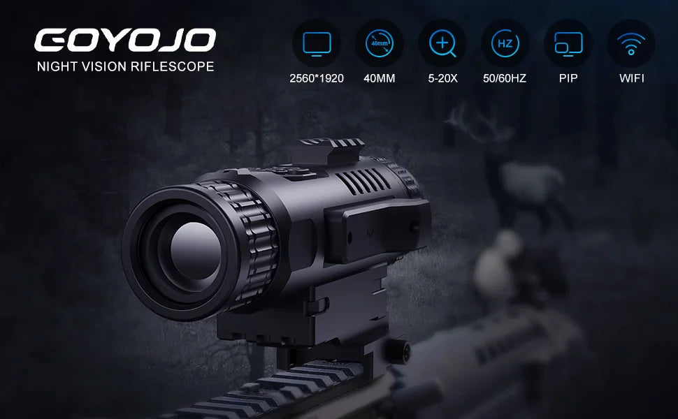Digital Night Vision Scope, HD Day & Night 5-20X Hunting Night Vision Scope 2560x1920 Resolution Night Vision Scopes for Hunting